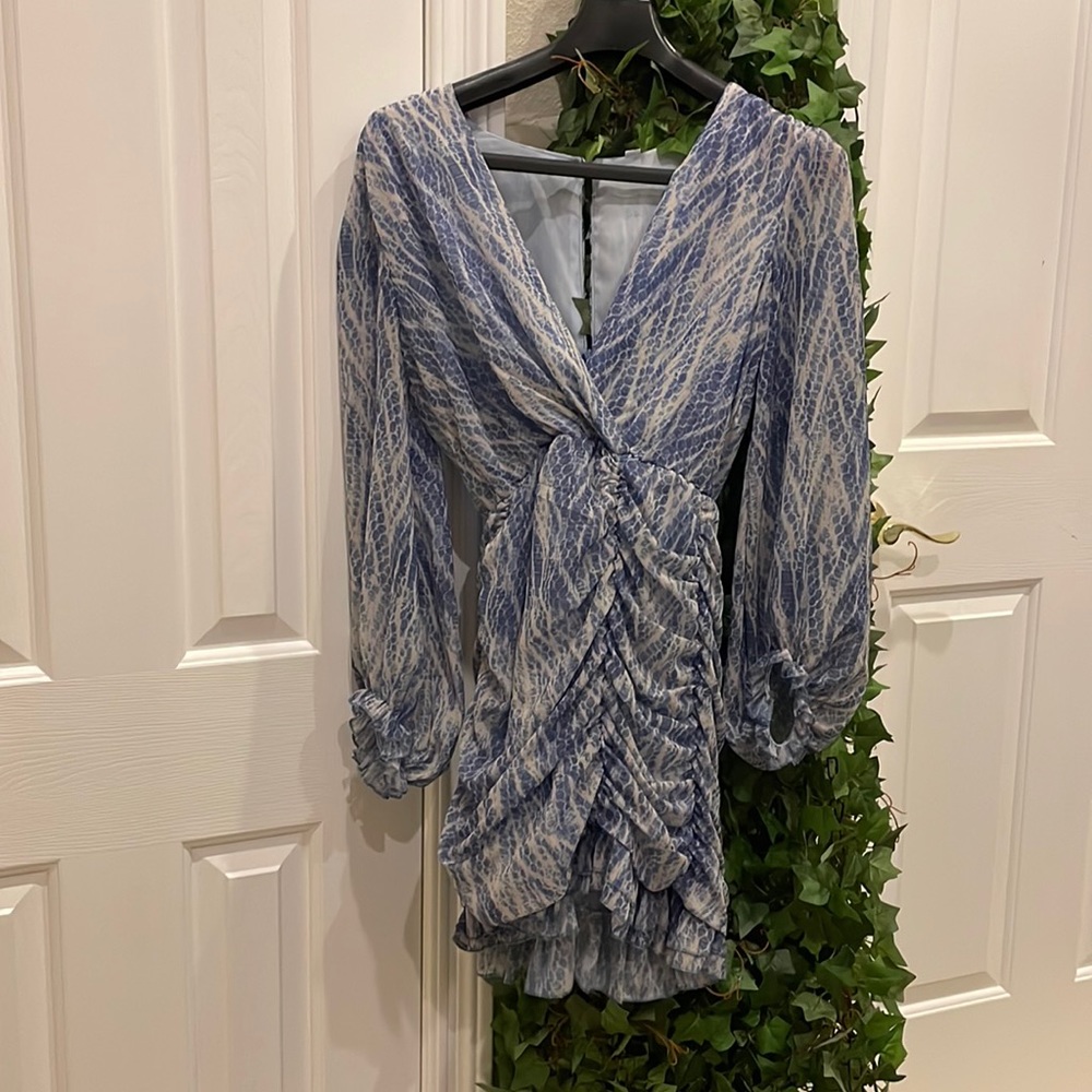 Ruched Ruffle Hem Dress